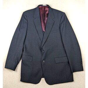 VINTAGE MEN'S BLUE PINSTRIPE BLAZER SUIT JACKET SPORT COAT - SIZE 44L